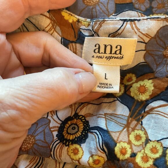 Ana Floral Long Sleeve Romy Prasant Boho Top L - Picture 5 of 7